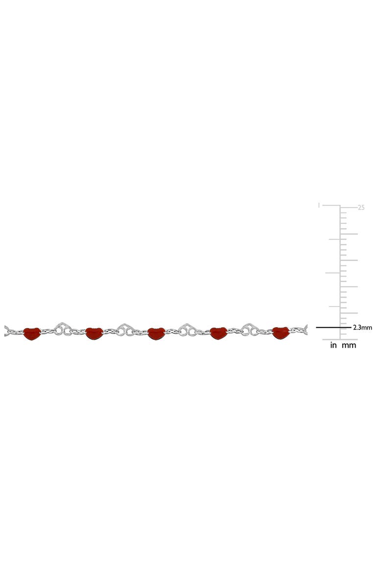 Enamel Heart Link Chain Necklace, Alternate, color, RED