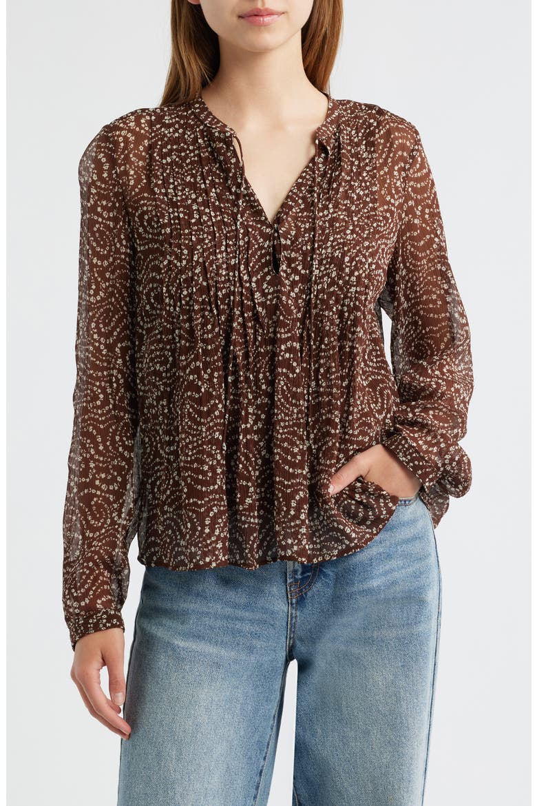 Amaris Pintuck Top, Main, color, BRWFL