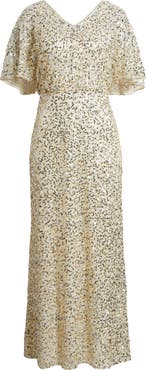 Pisarro Nights Beaded Capelet Gown