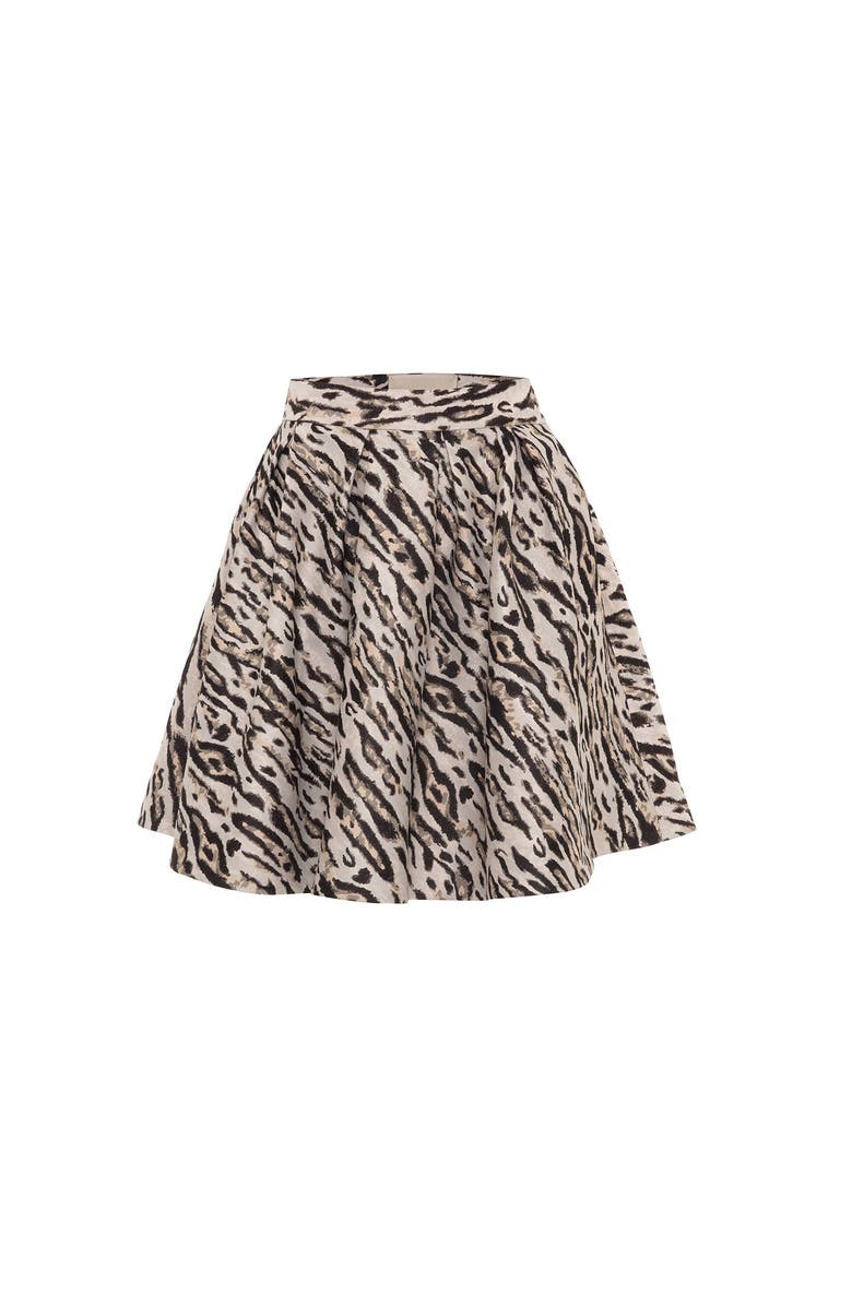 THEO The Label Tyche Jacquard Short Pleated Skirt, Main, color, 