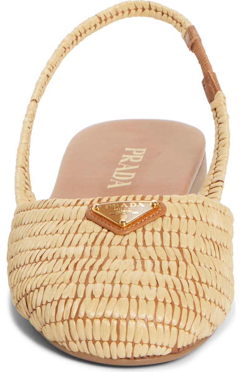 Prada Raffia Slingback Flat, Alternate, color,