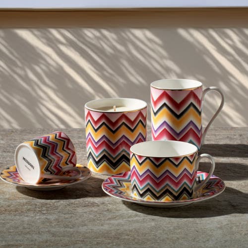 Missoni Tea Cup & Saucer Set Of 6 In Luxury Box In Multi