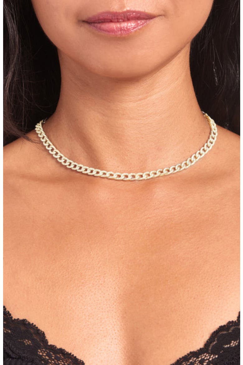 Olga Necklace, Alternate, color, White/Gold