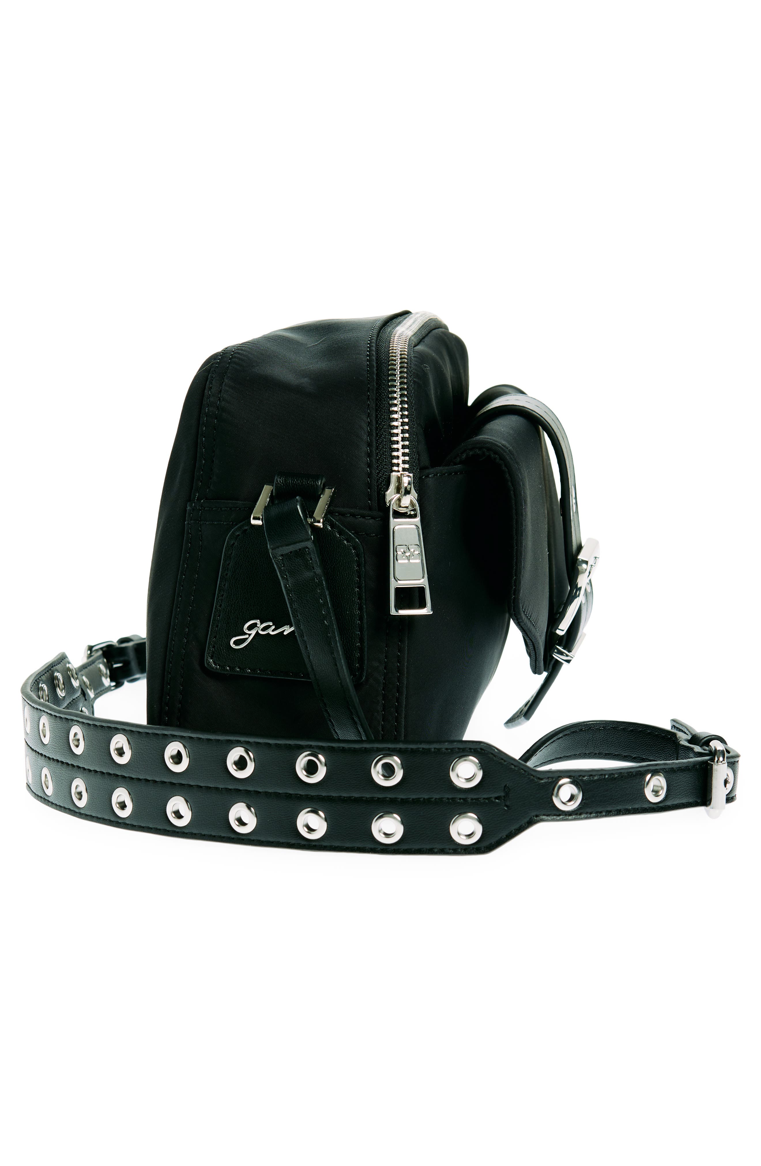Ganni Bucky Recycled Nylon Camera Bag, Alternate, color, 