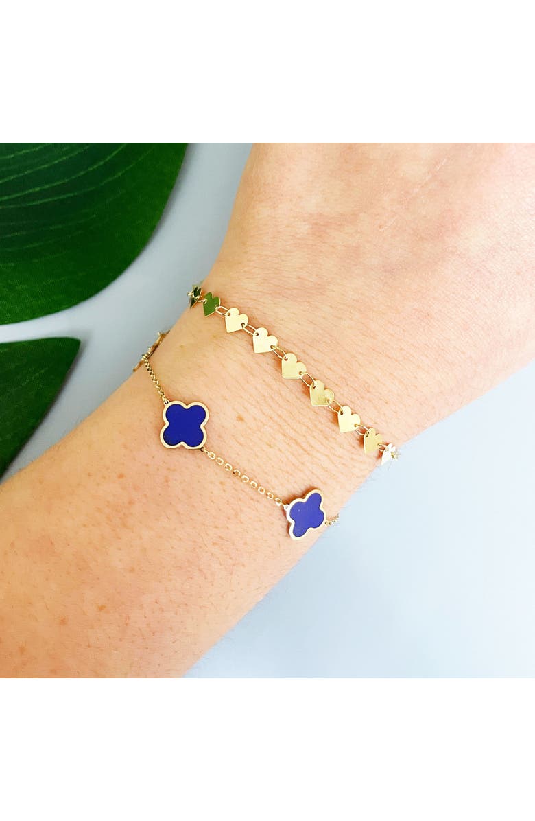 The Lovery Fine Jewelry Gold Mirrored Heart Bracelet, Alternate, color, 