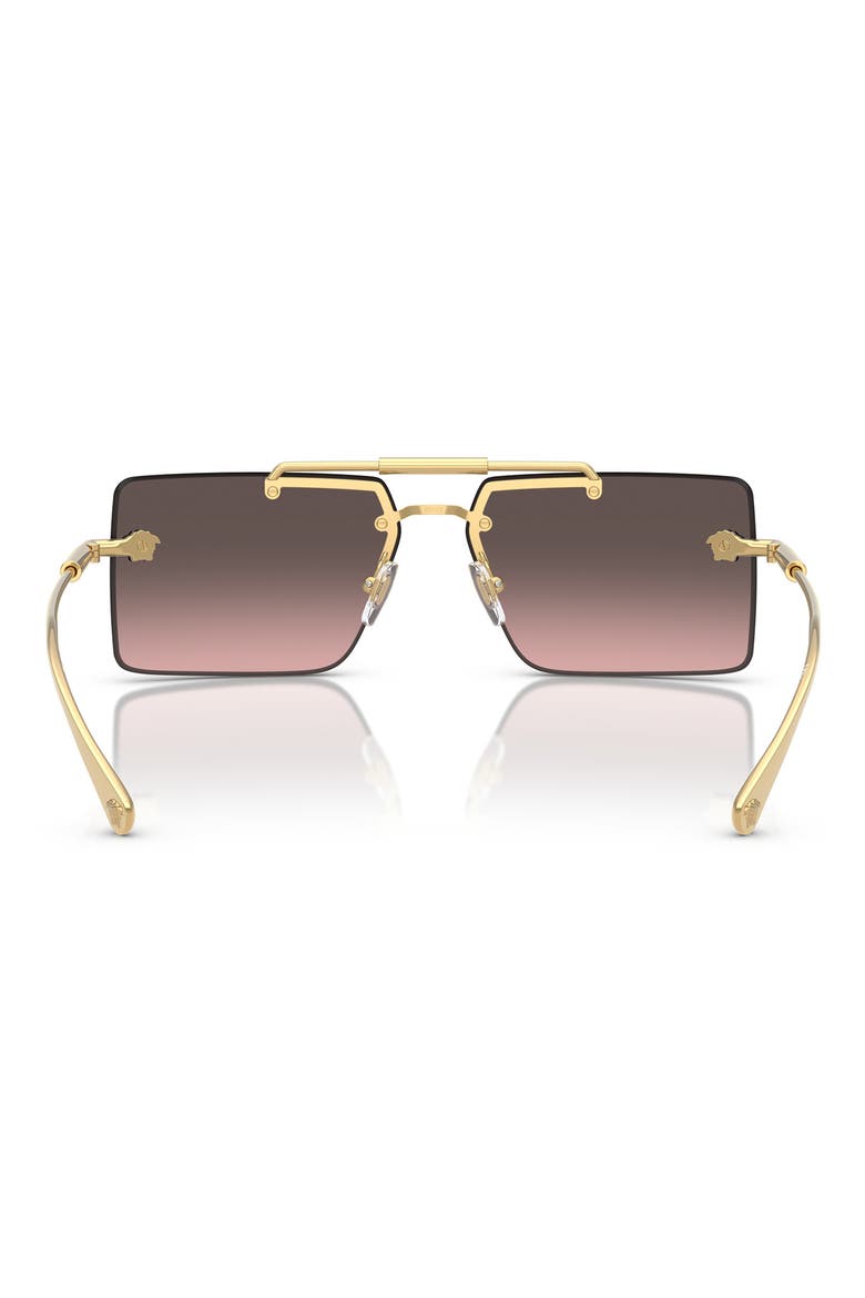 60mm Gradient Rectangular Sunglasses, Alternate, color, GOLD