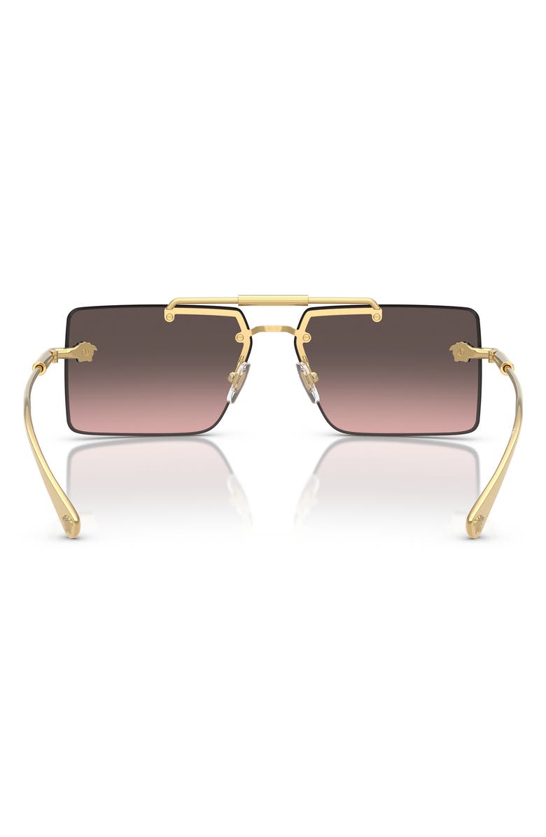 Versace 60mm Gradient Rectangular Sunglasses, Alternate, color, 