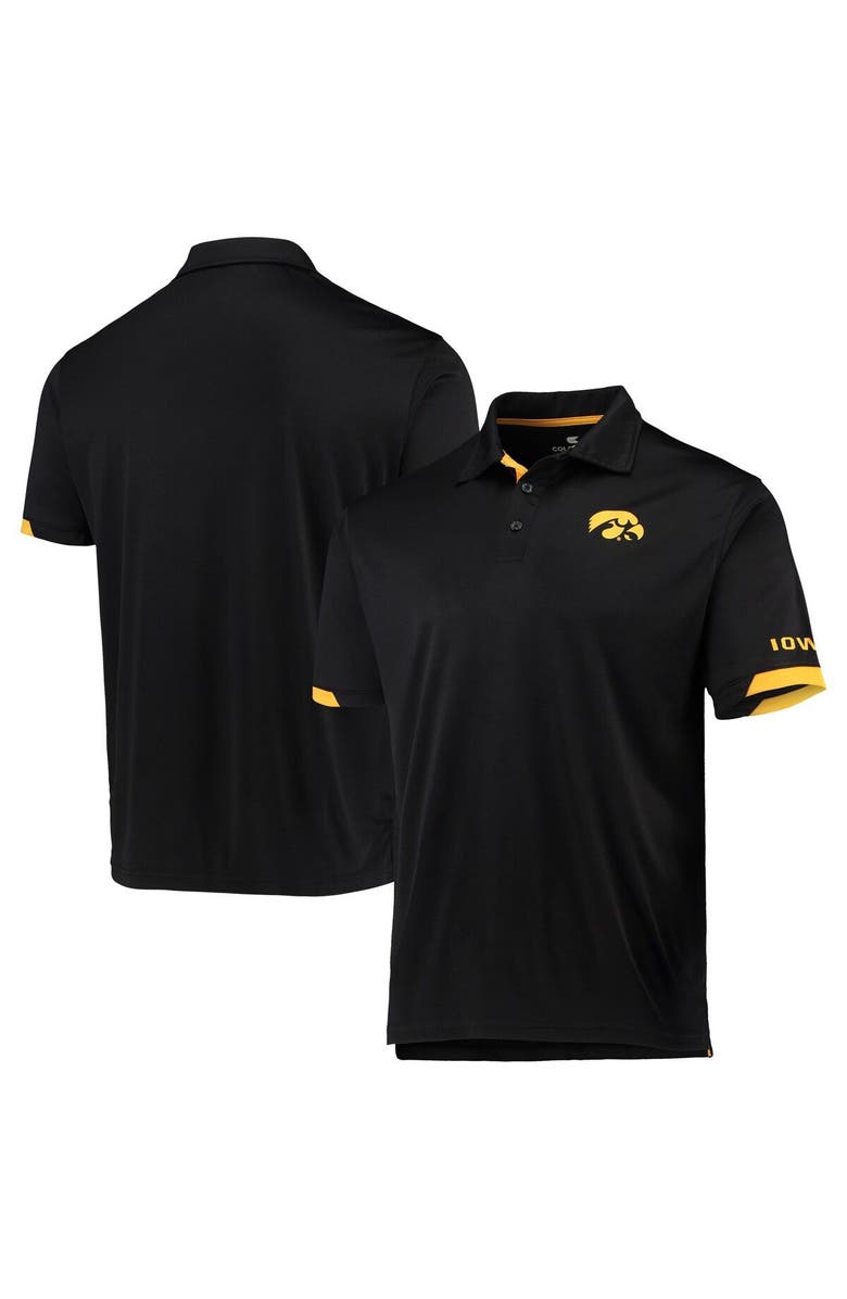 COLOSSEUM Men's Colosseum Black Iowa Hawkeyes Santry Lightweight Polo, Main, color, Black