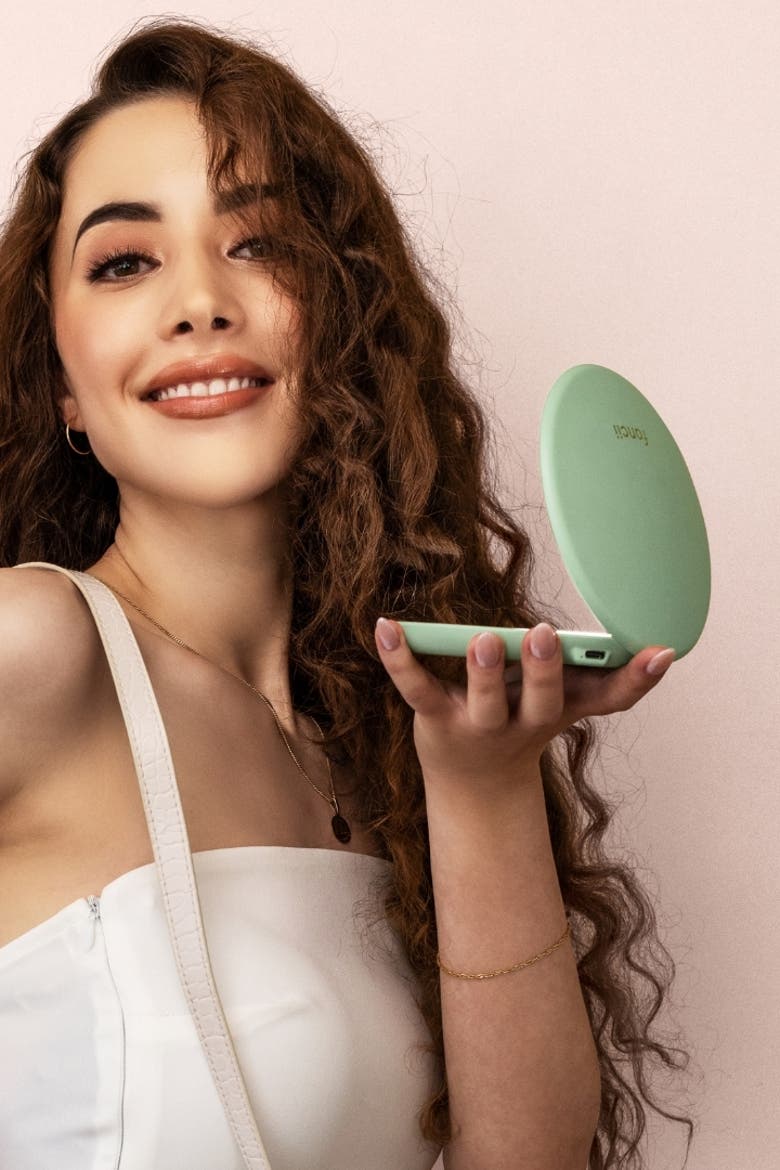 Taylor LED Compact Mirror, Alternate, color, Mint Green