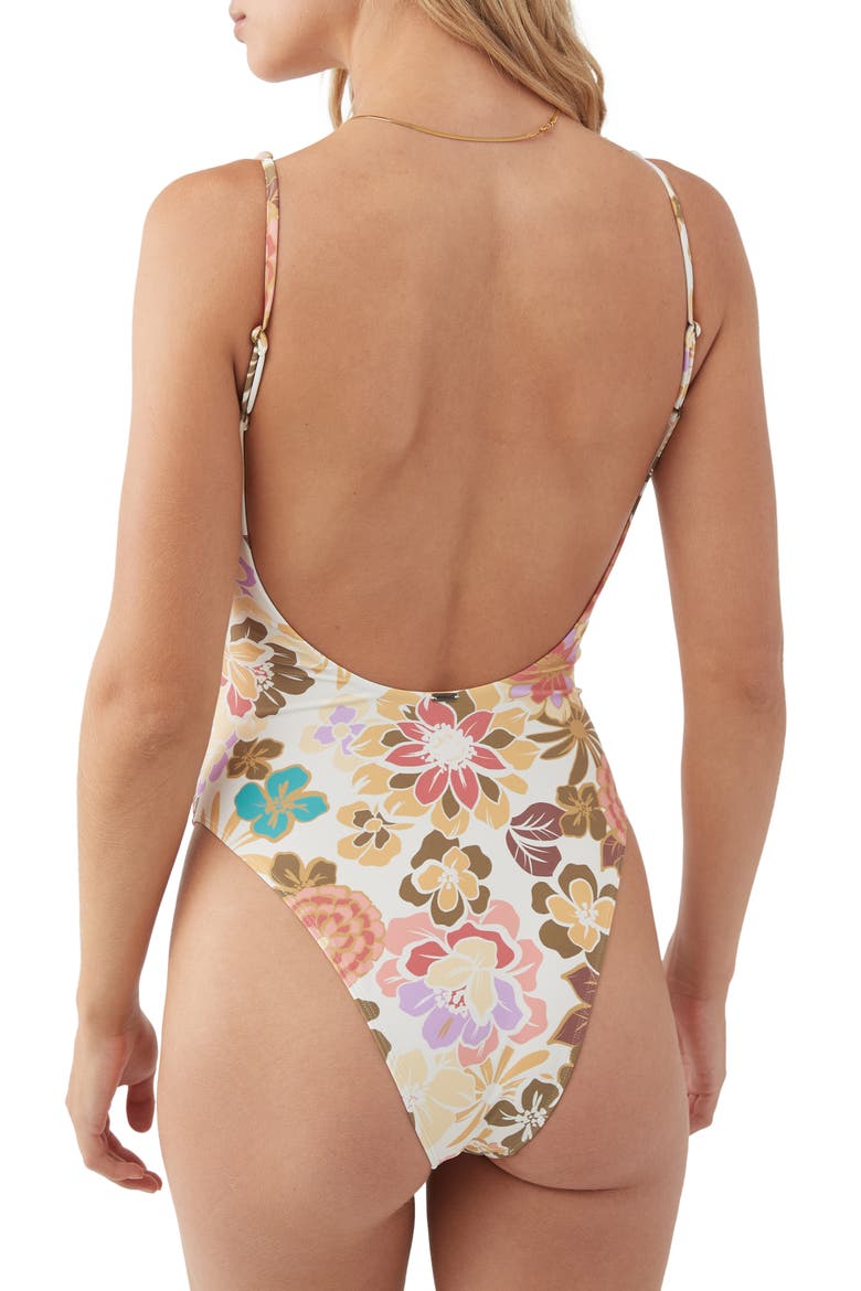 Meadow Mykonos Floral Print One-Piece Swimsuit, Alternate, color, MULTI COLORED