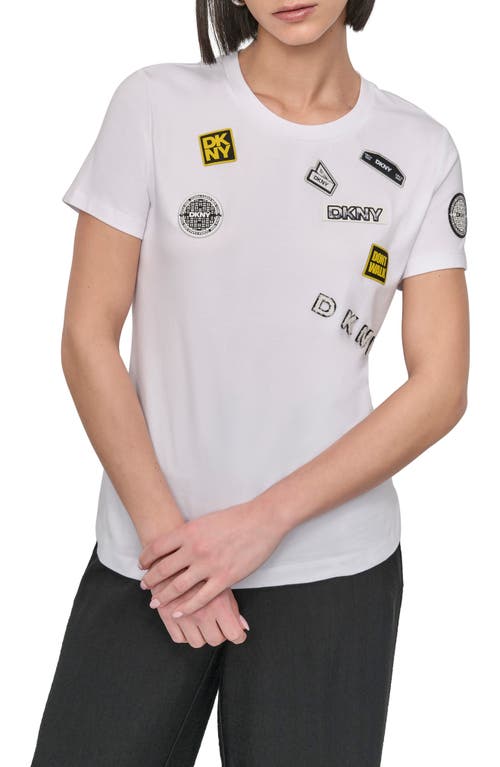 Dkny Pins & Patches T-shirt In White
