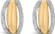 Haus of Brilliance Gold Vermeil 1/10 Cttw Diamond Bold Half Hoop Earring