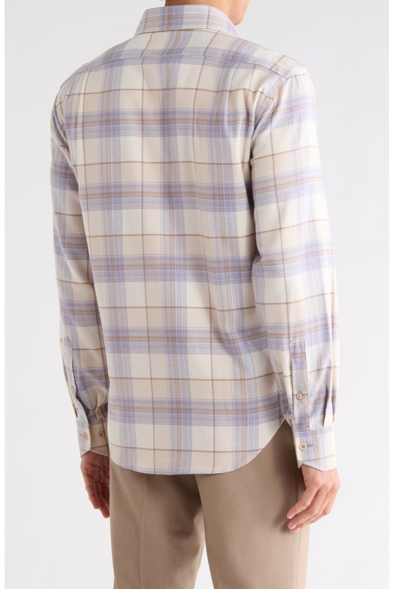 Trim Fit Plaid Cotton Dress Shirt, Alternate, color, DRIFTWOOD