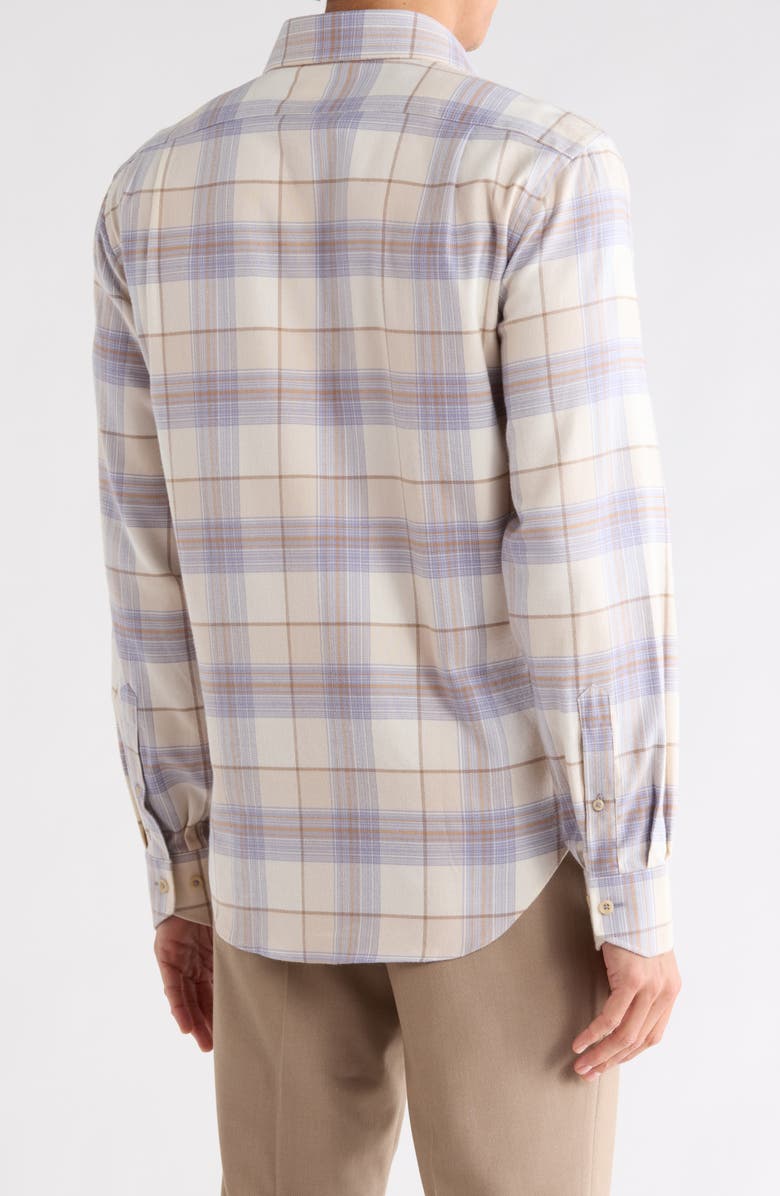 Lorenzo Uomo Trim Fit Plaid Cotton Dress Shirt, Alternate, color, Driftwood