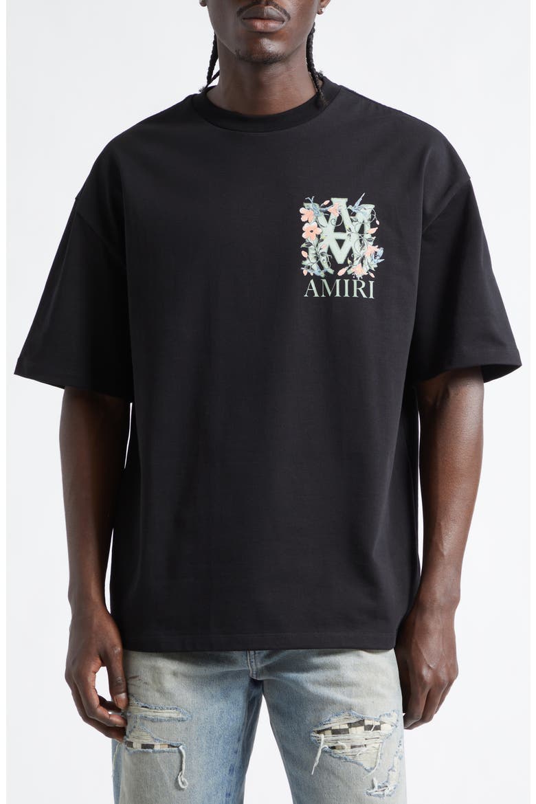 MA Floral Oversize Graphic T-Shirt, Main, color, BLACK ARCHIVED