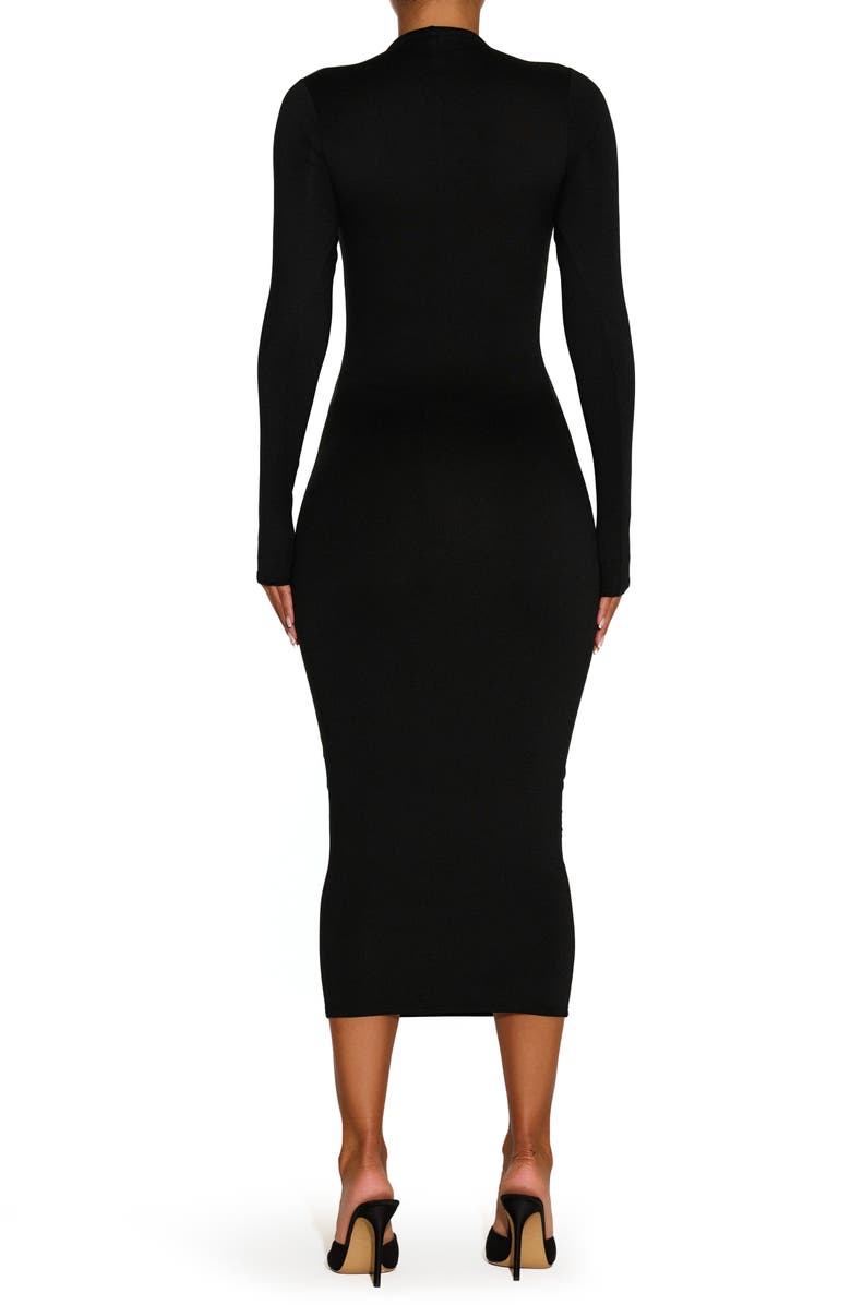 N BY NAKED WARDROBE Bare Long Sleeve Midi Dress, Alternate, color, Black