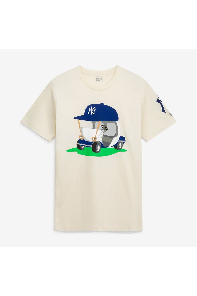Men's New Era  Natural New York Yankees Golf Mascot T-Shirt, Main, color, Natural