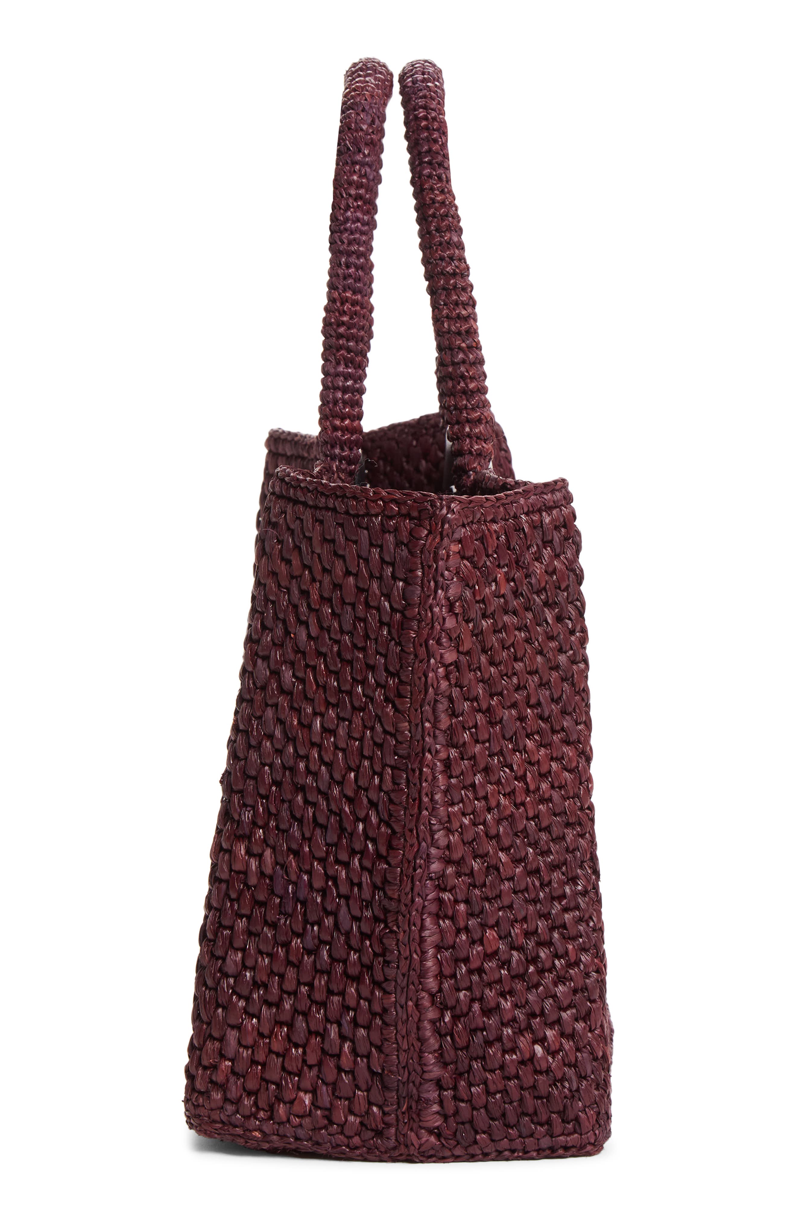 Chelsea Woven Raffia East/West Tote, Alternate, color, PLUM