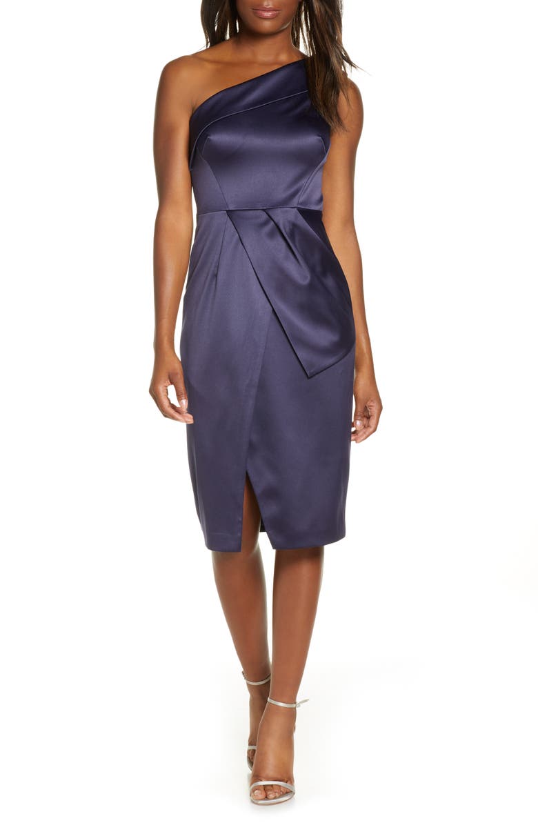 Vince Camuto One-Shoulder Cocktail Dress, Main, color, 