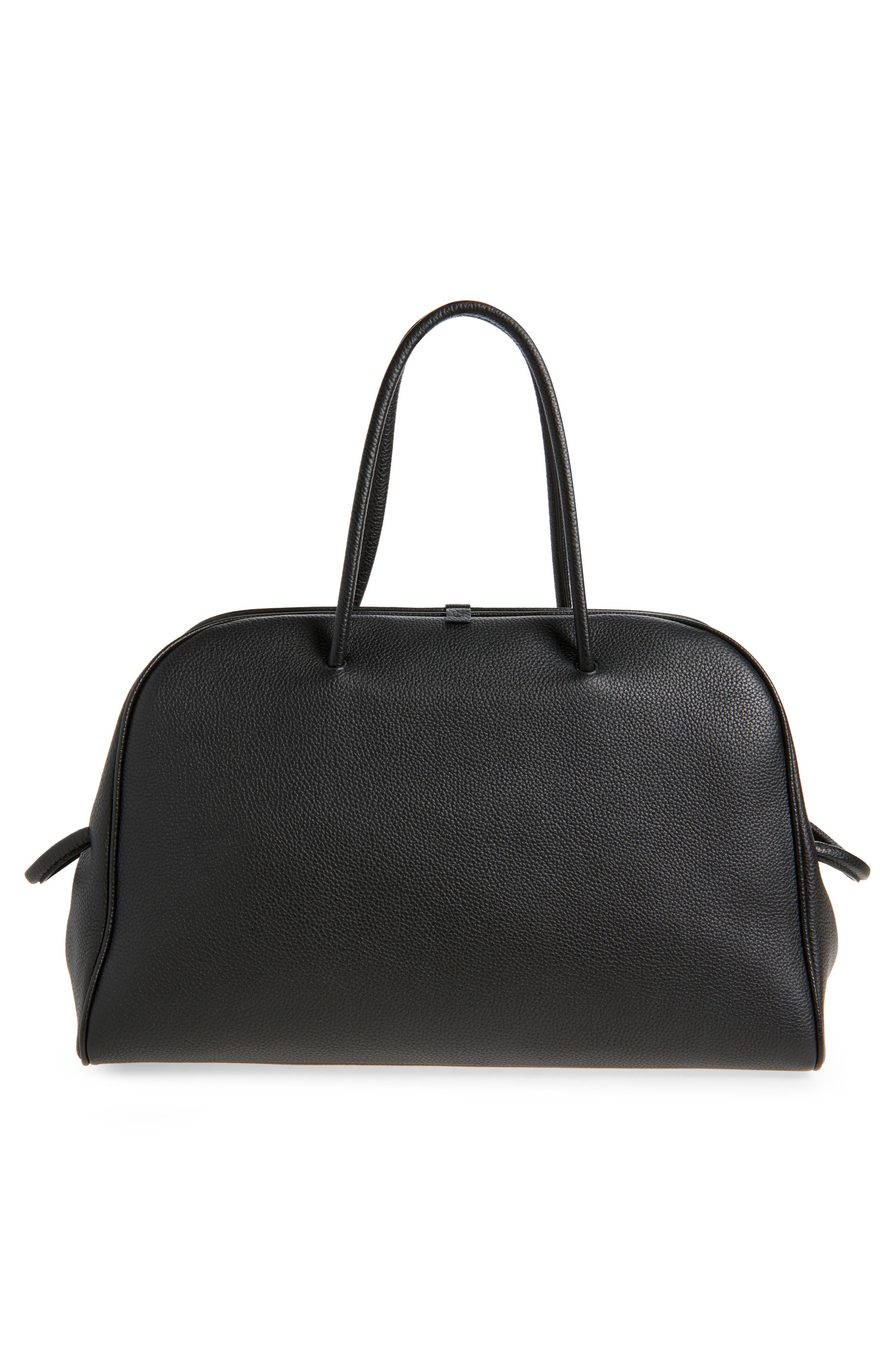 Jacquemus Le Grand Turismo Leather Bowling Bag, Alternate, color, Black