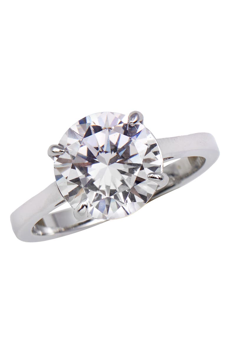 SAVVY CIE JEWELS Sterling Silver & CZ Solitary Ring, Main, color,