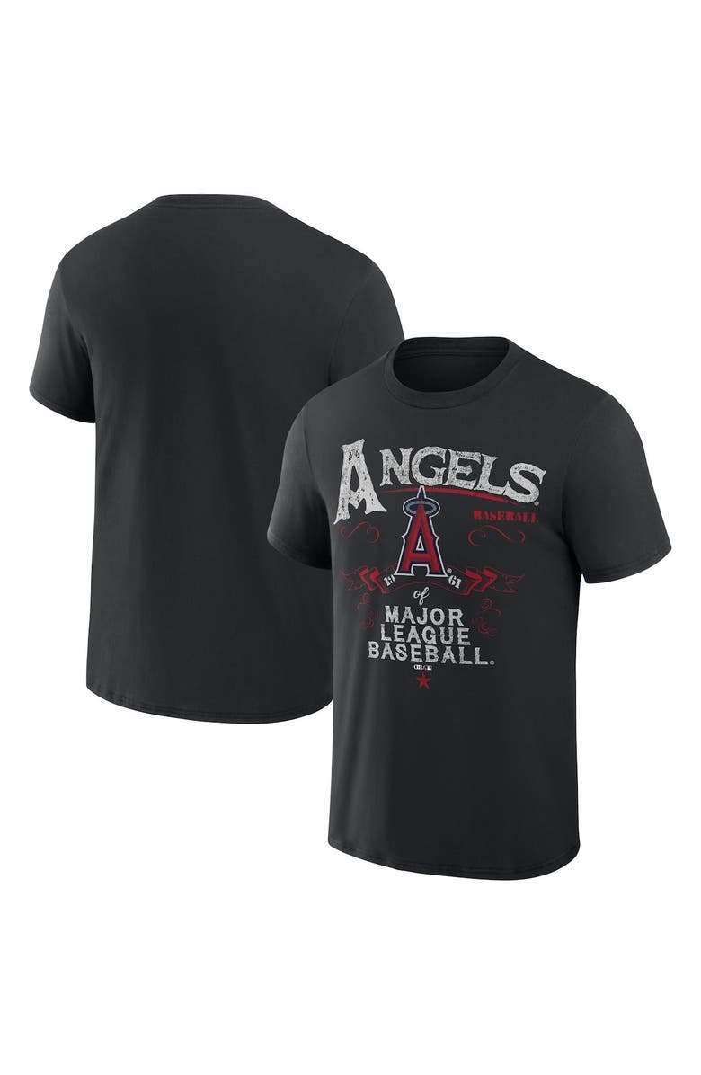 Darius Rucker Collection by Fanatics Men's Darius Rucker Collection by Fanatics  Black Los Angeles Angels Beach Splatter T-Shirt, Alternate, color, 