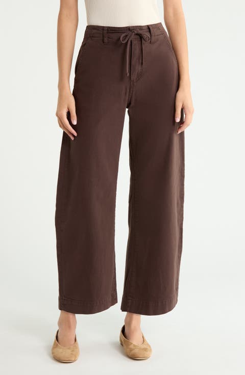 Arellia Drawstring High Waist Ankle Barrel Pants