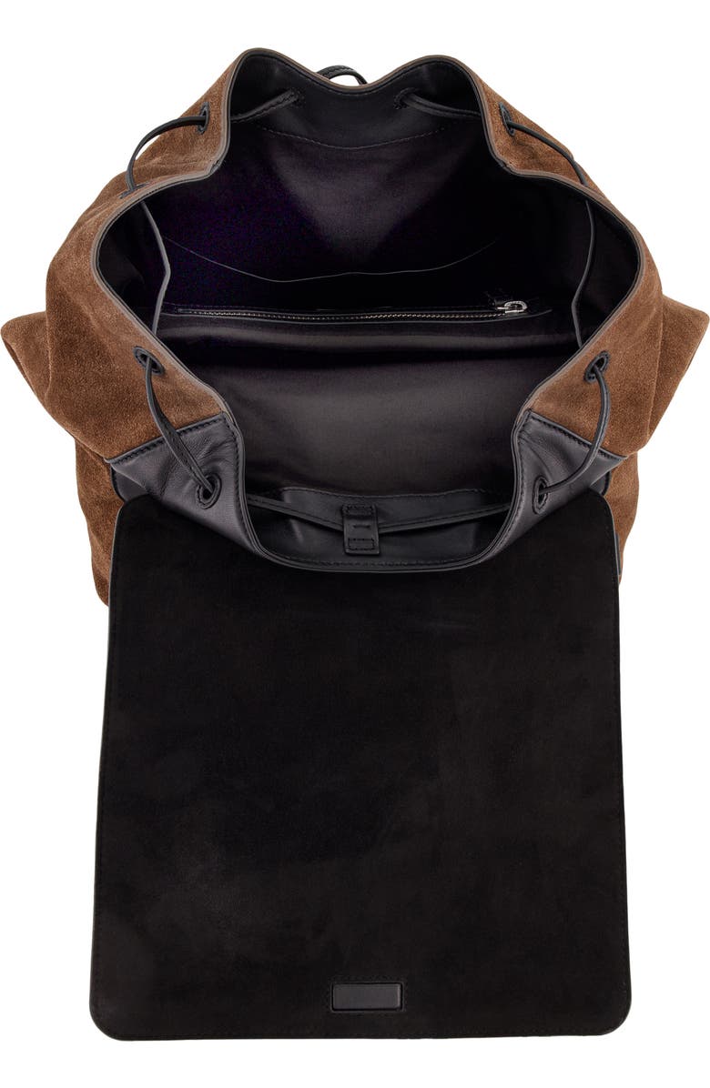 Vince Drayton Suede Flap Backpack, Alternate, color, Chocolate
