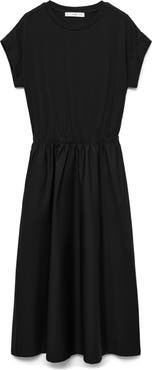 MANGO Cotton Knit A-Line Dress