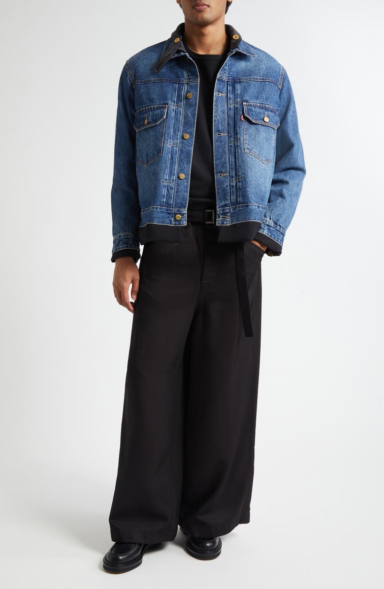 Sacai Gender Inclusive Levi's<sup>®</sup> Denim x Matelassé Twill Reversible Jacket, Alternate, color, Black/ Blue