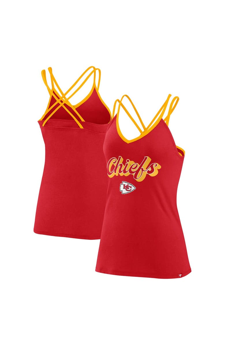 FANATICS Women's Fanatics Branded Red Kansas City Chiefs Go For It Strappy Crossback Tank Top, Main, color, 