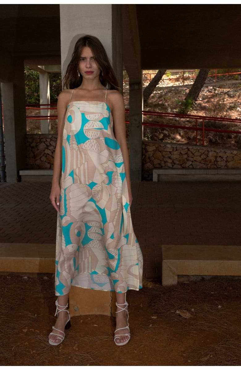 Untitled in Motion Intermission Flowy Strappy Midi Dress, Alternate, color, Sculpting