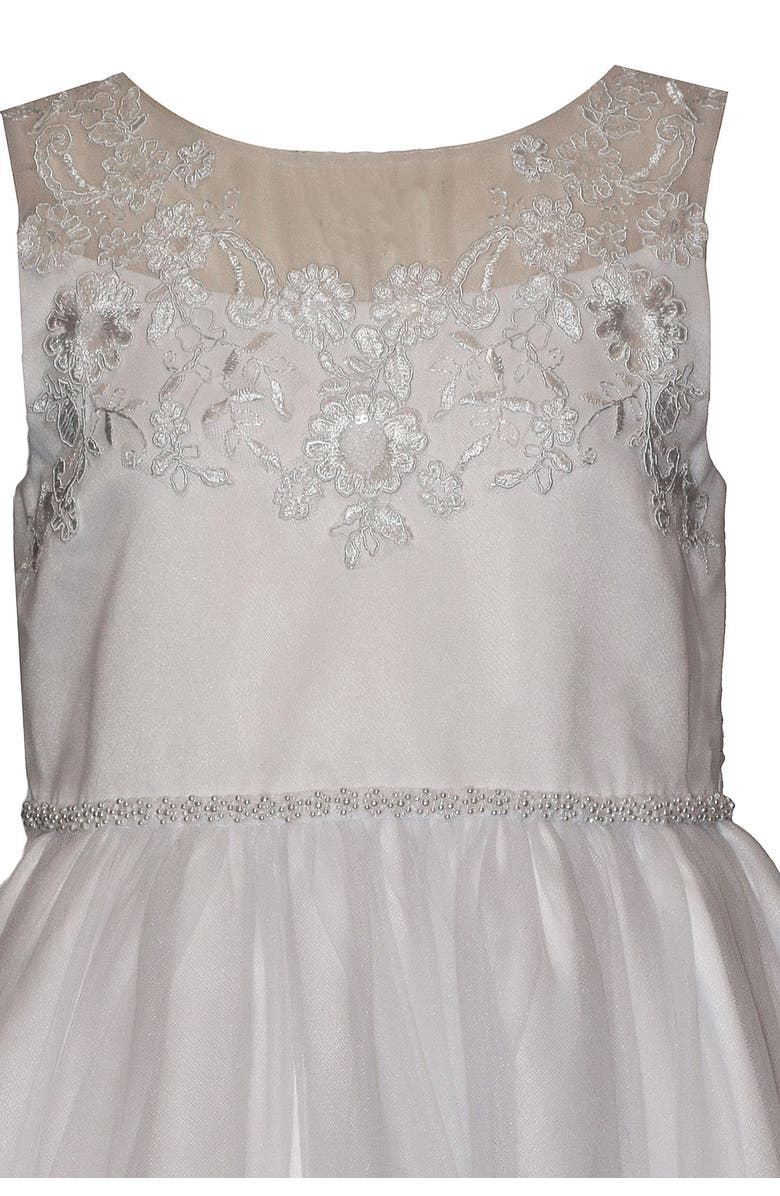 Iris & Ivy Sleeveless Embroidred Communion Dress, Alternate, color, White