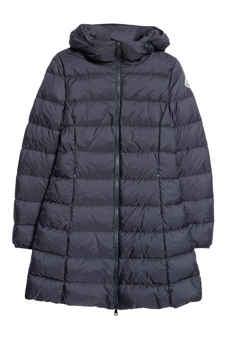 Gie Water Resistant Down Long Coat, Alternate, color, BLUE