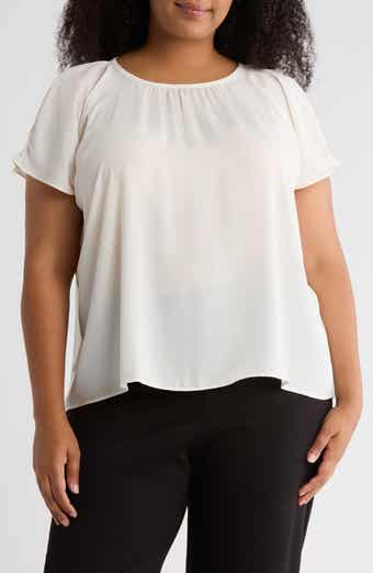 NORDSTROM RACK Gathered Crewneck Short Sleeve Top