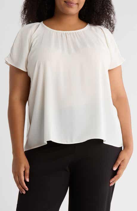 NORDSTROM RACK Gathered Crewneck Short Sleeve Top
