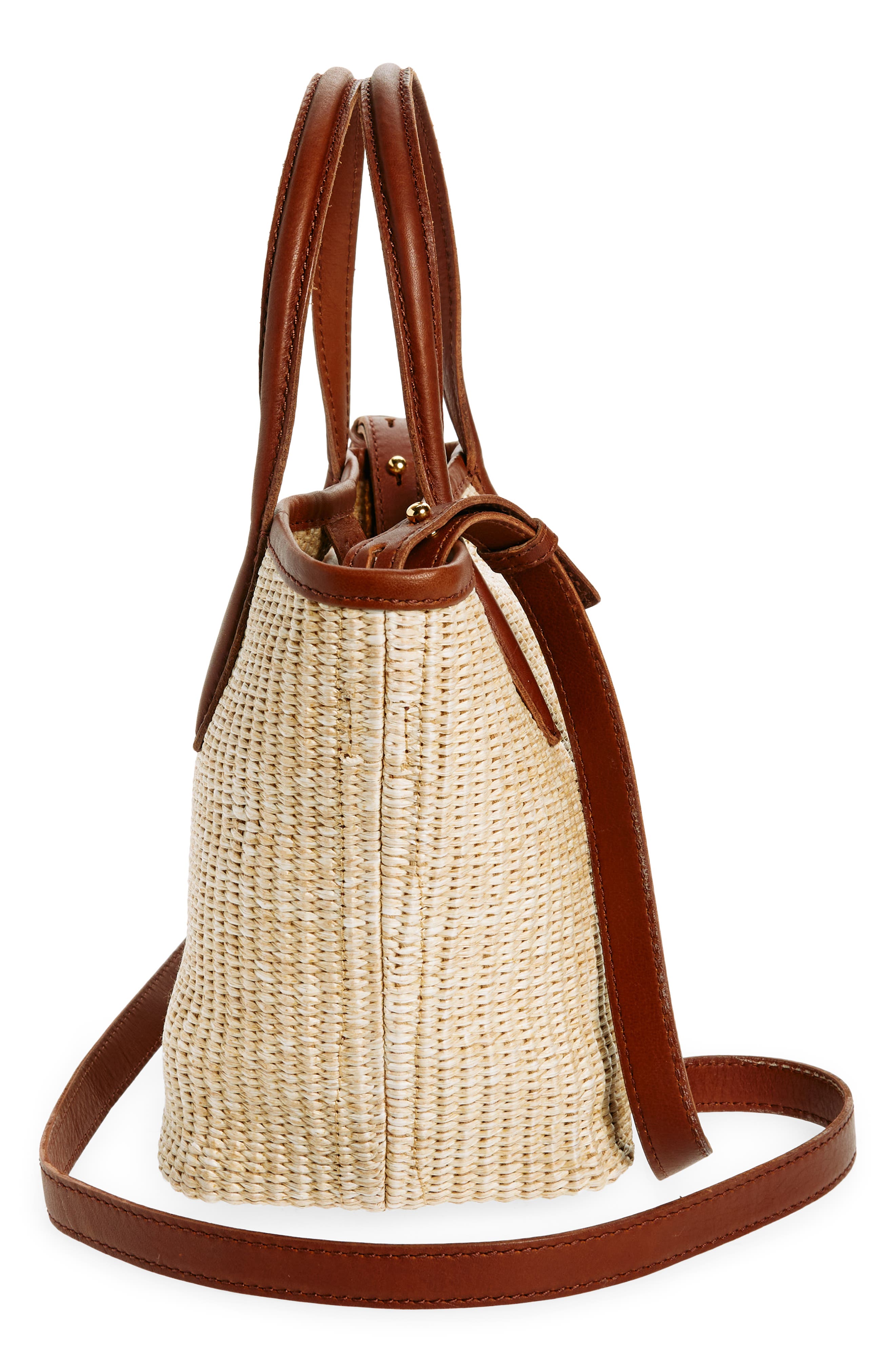 Madewell The Mini Straw Shopper Tote, Alternate, color, Rustic Twig Multi