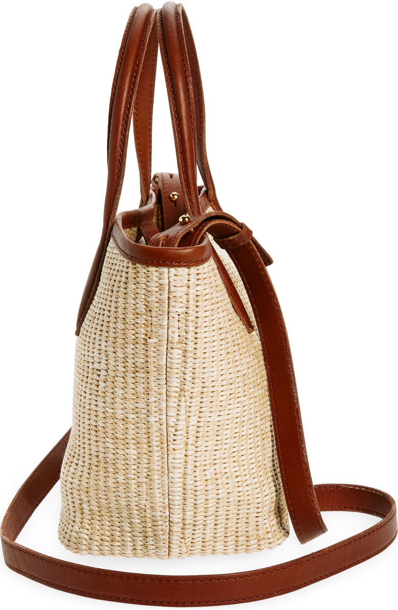 Madewell The Mini Straw Shopper Tote, Alternate, color, Rustic Twig Multi