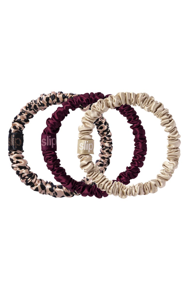 slip Pure Silk 3-Pack Skinny Scrunchies, Main, color, Wild Rose