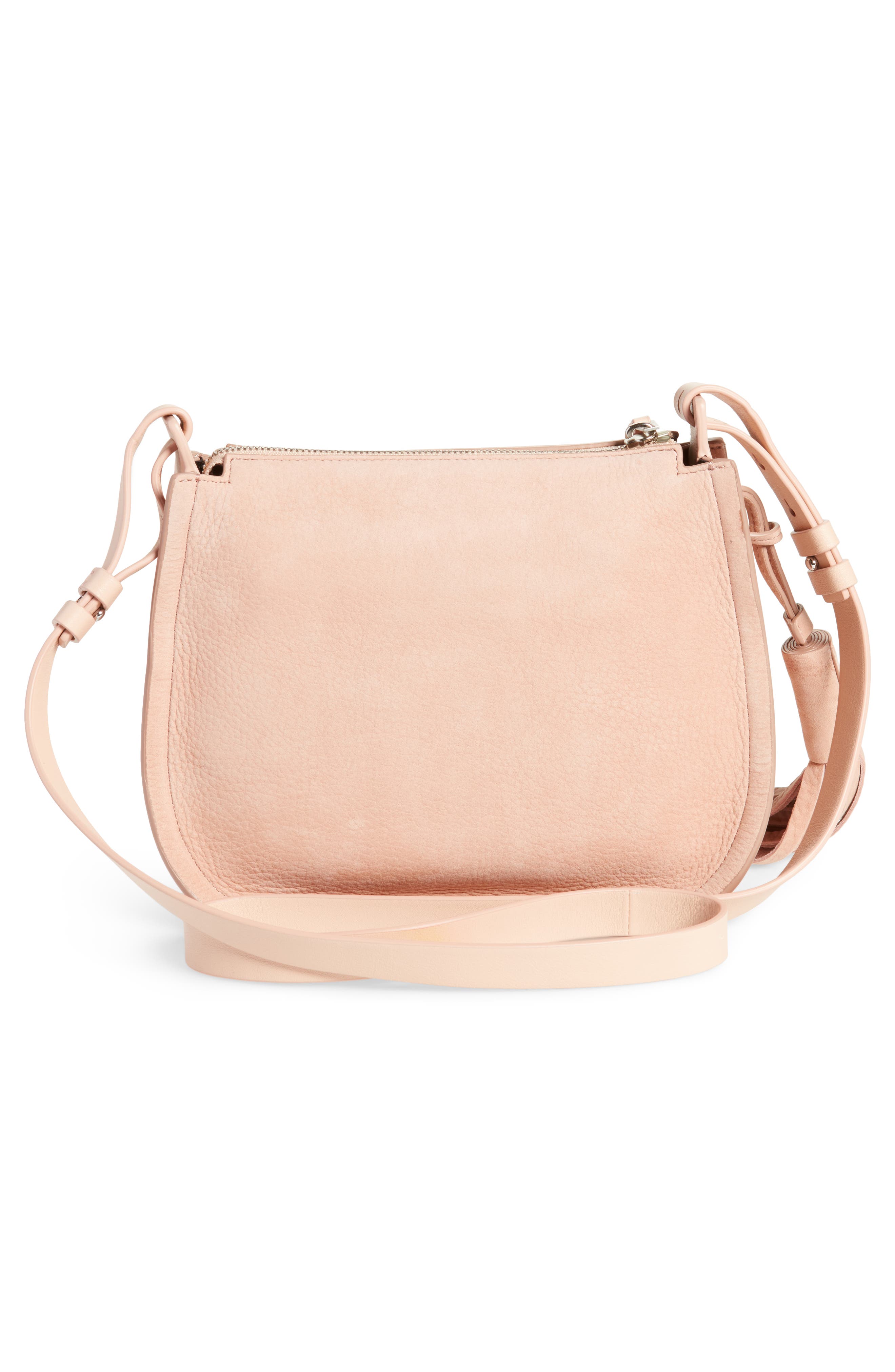 Mori Suede Crossbody Bag, Alternate, color, DNUNUDE PINK