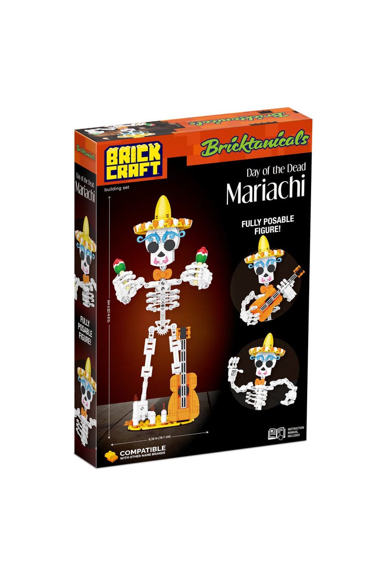 Fall Harvest Day of the Dead Mariachi Building Set, Alternate, color, Brown