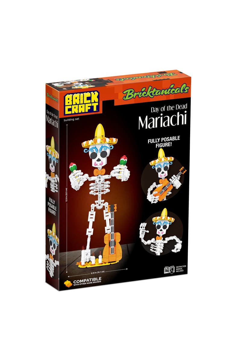 Brickcraft Fall Harvest Day of the Dead Mariachi Building Set, Alternate, color, Brown