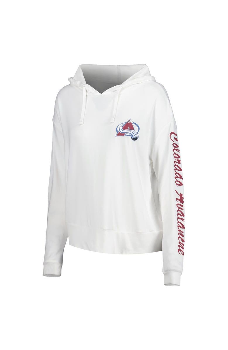 CONCEPTS SPORT Women's Concepts Sport Cream Colorado Avalanche Accord Hacci Long Sleeve Hoodie T-Shirt, Alternate, color,