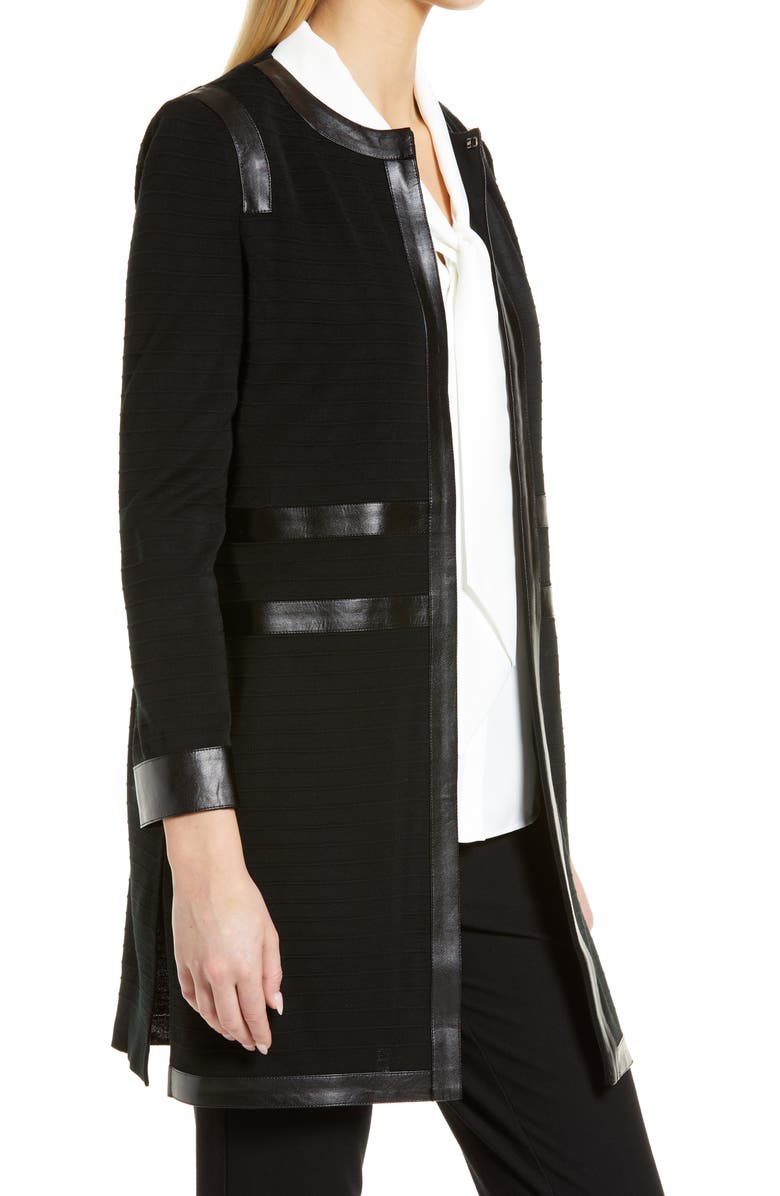 Ming Wang Ribbed Jacket, Alternate, color, Black