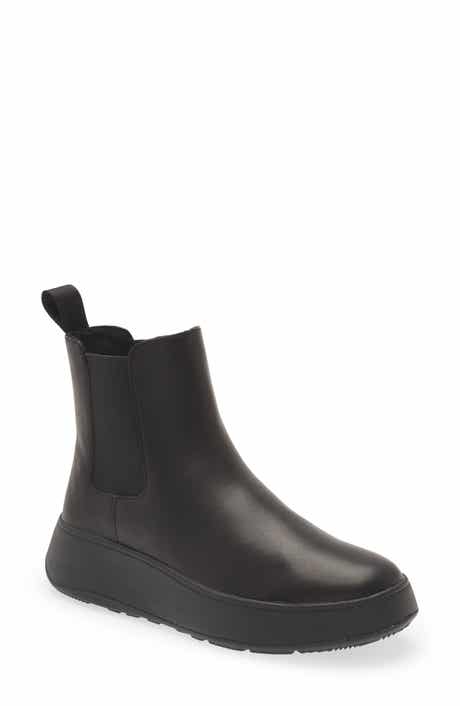 F-Mode Leather Flatform Chelsea Boot