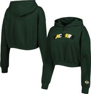 THE WILD COLLECTIVE Women's The Wild Collective Green Green Bay Packers Cropped Pullover Hoodie