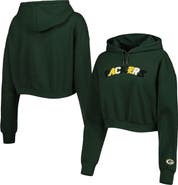 THE WILD COLLECTIVE Women's The Wild Collective Green Green Bay Packers Cropped Pullover Hoodie