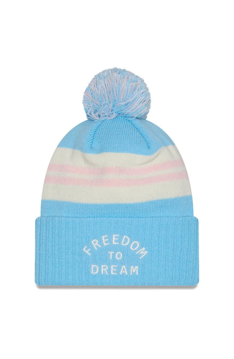 New Era Men's New Era  Light Blue Inter Miami CF 2025 Jersey Hook Cuffed Knit Hat With Pom, Alternate, color, Light Blue