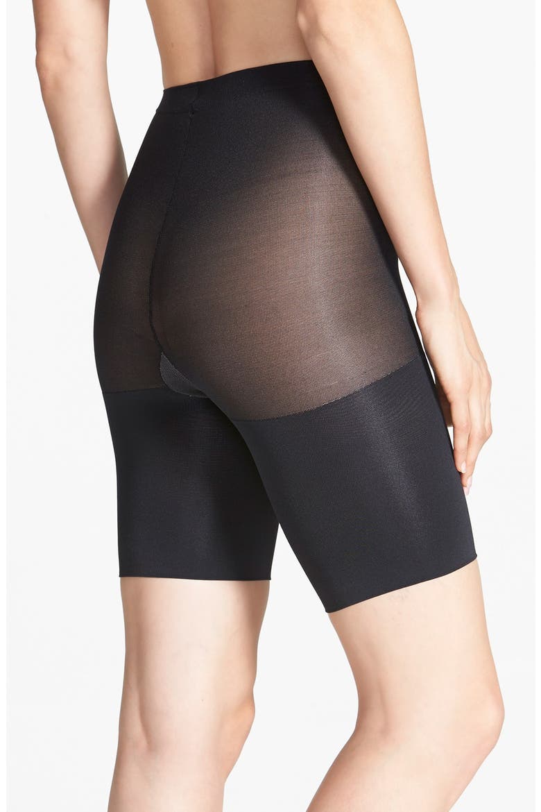 'In-Power Line' Super Power Panties Mid Thigh Shaper, Alternate, color, BLACK
