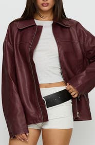 Princess Polly Napolean Faux Leather Jacket